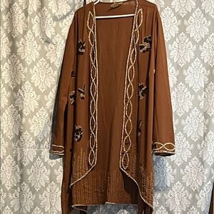 Brownish orange beaded kimono Embellished vintage